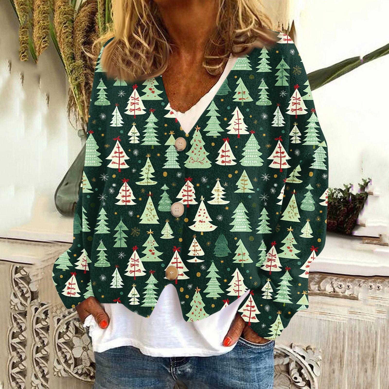 

Women s Fashion Short Coat Casual Long Sleeve Printed Single Breasted Plush Jacket Top XL зелений