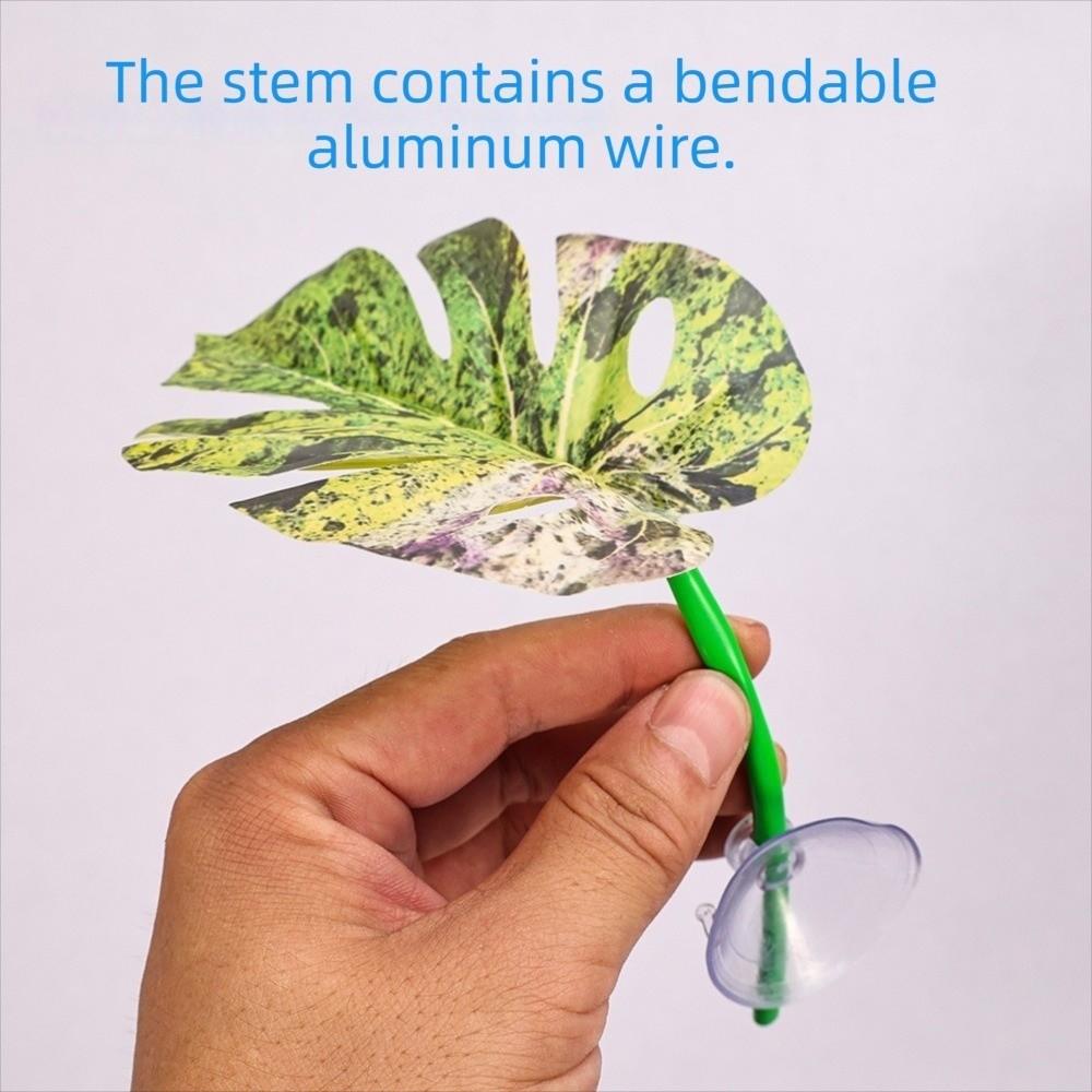 1/4PCS Green Leaf Betta Fish Rest Suction Cup Simulated Lotus Floating Bed Aquarium-Safe Fighting Perch