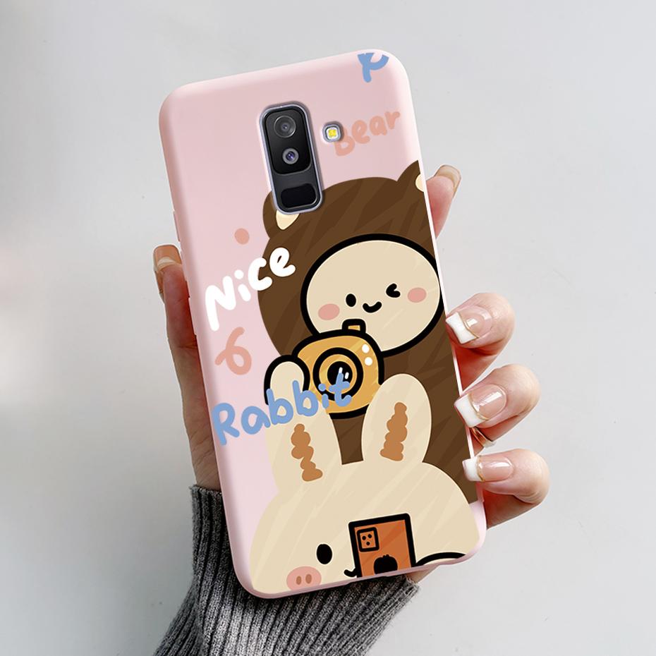 Painted Case For Samsung Galaxy A6 Plus Covers For Samsung A7 2018 A750 Cases For Samsung A9 2018 Cute Cartoon Protective Coques