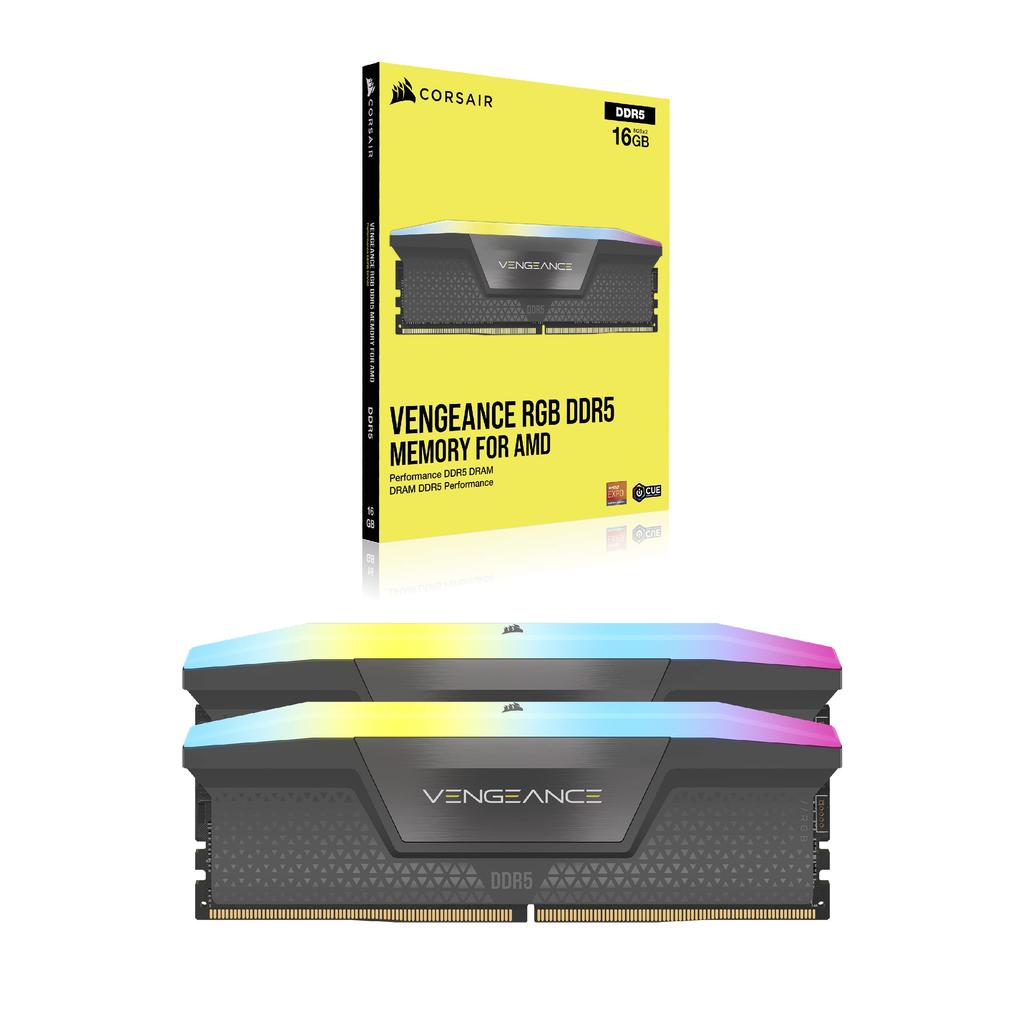 CORSAIR Desktop PC Memory VENGEANCE RGB DDR5 Series 64GB x CMH64GX5M2B5600Z40K DDR5-5600MHz (PC5-44800) [32GB 2]