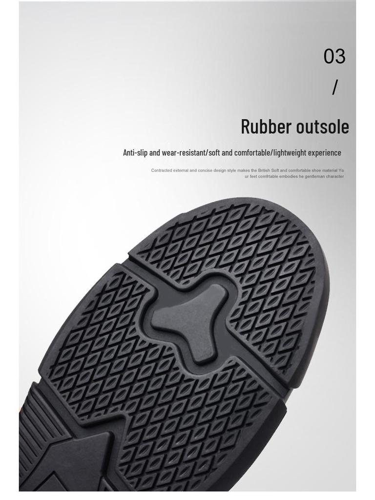 Men's High-Top Leather Sneakers: Fleece-Lined, Soft Sole, Autumn/Winter Casual Workwear, 2025 Collection