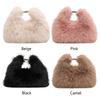 Women Faux Fur Shoulder Bag Soft Plush Fluffy Crossbody Bag Adjustable Strap Solid Color Hobo Bag for Travel Party