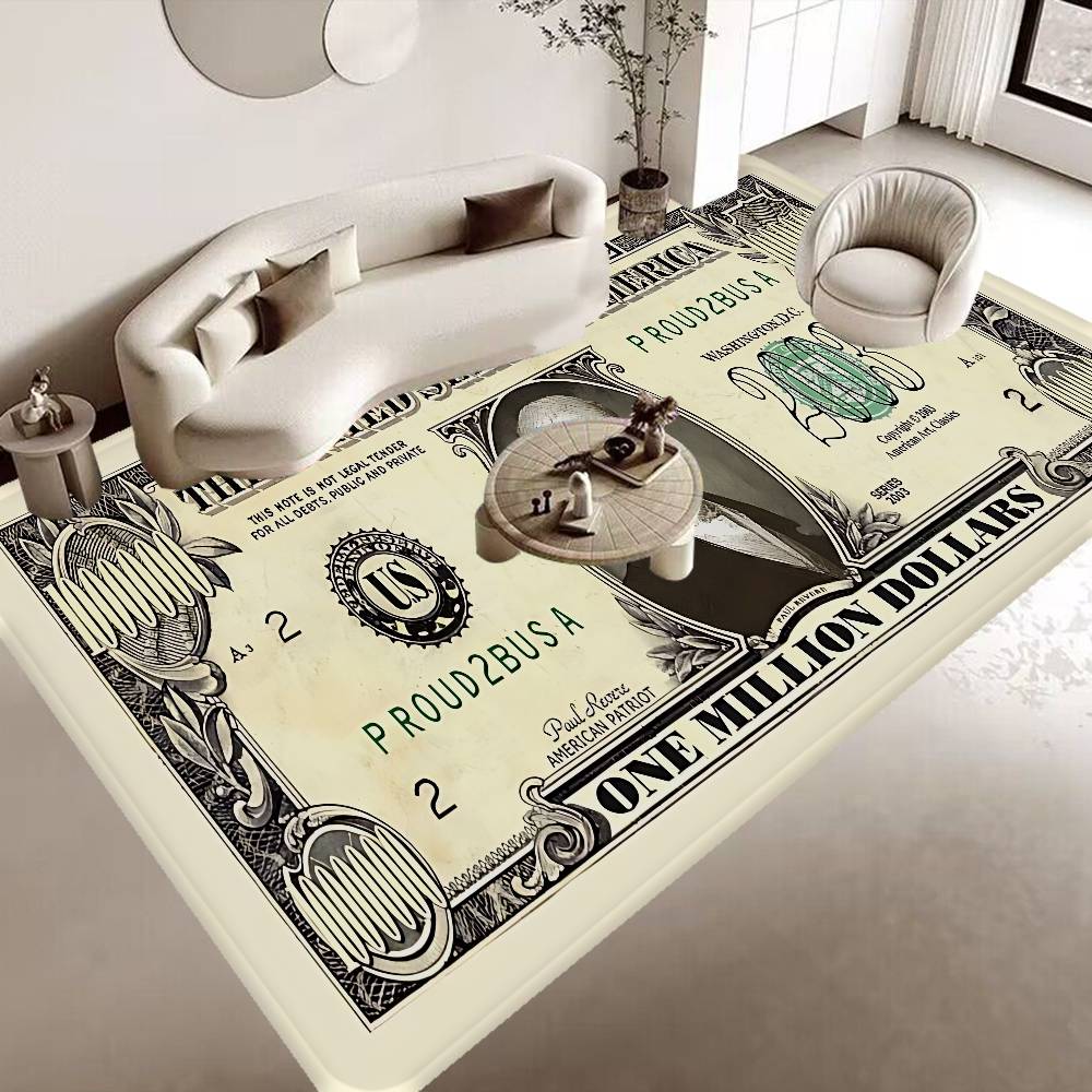 Dollar Geld Fußmatte Retro Mehrfachauswahl Wohnzimmer Küchenteppich Rutschfest Moderne Heimdekoration
