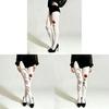 Casual Velvet Rose Flower Pattern Tights With Breathable High Elasticity For Women