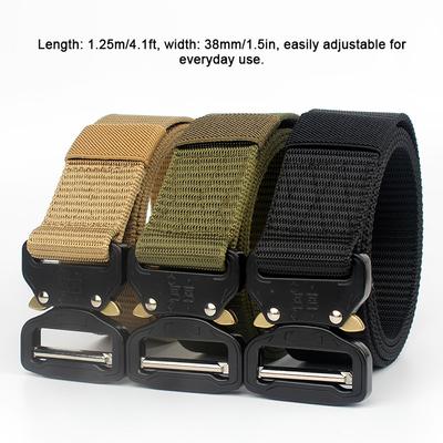1pc 1.5 Inch Tacticals Belt for Men Braided Nylon Work Belt Heavy-Duty Quick Release Metal Buckle