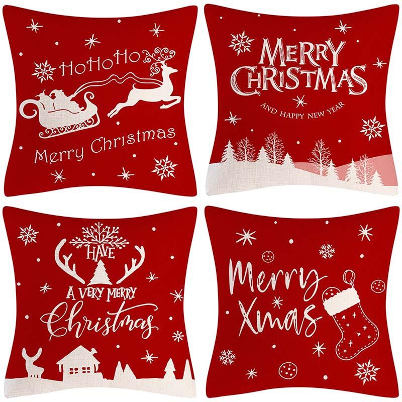 Christmas Pillowcase Combination Multi-patterned Cushion Party Festive Sofa Living Room Pillowcase Pillowcase