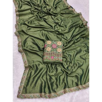 Premium Star Georgette  Design: Plain Body with Rich Multi-sequence Work Lace & C-Pallu  | TOTAL Colour Options : 12