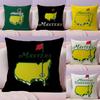 Masters Golf Printing Cushion Cover Natural Linen Organic Fabric DoubleSided Printing Sofa Home Decor Breathable Bed Pillow