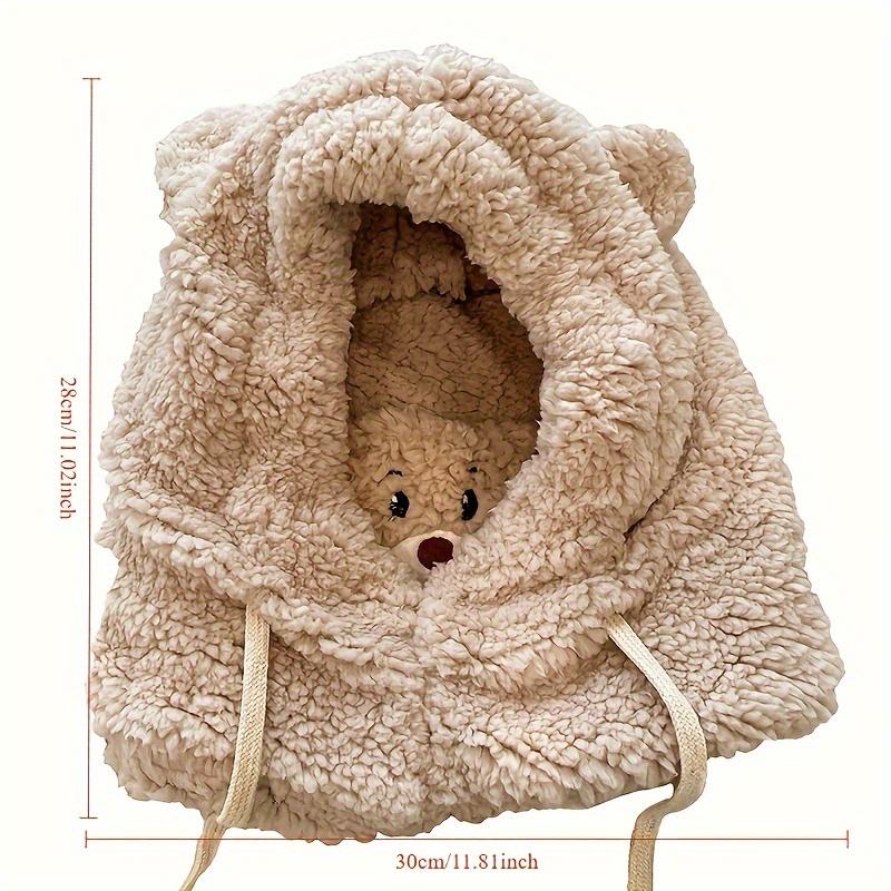 A Variety of Colors Are Available, Winter Women'S Thickened Warm Korean Version Versatile Winter Cycling Mask, Ear Protection, Lei Feng Hat, Bear Hat