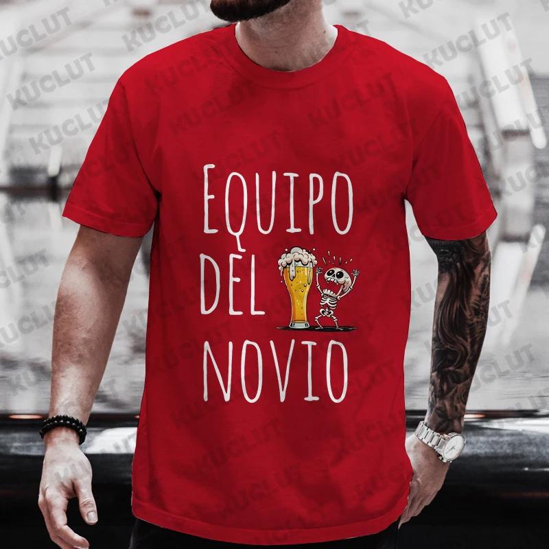Spanish Evg Team Future Groom Man T Shirt Single Farewell Tees Wedding Top Funny Beer Bachelor Party Tshirt Father's Day Clothes