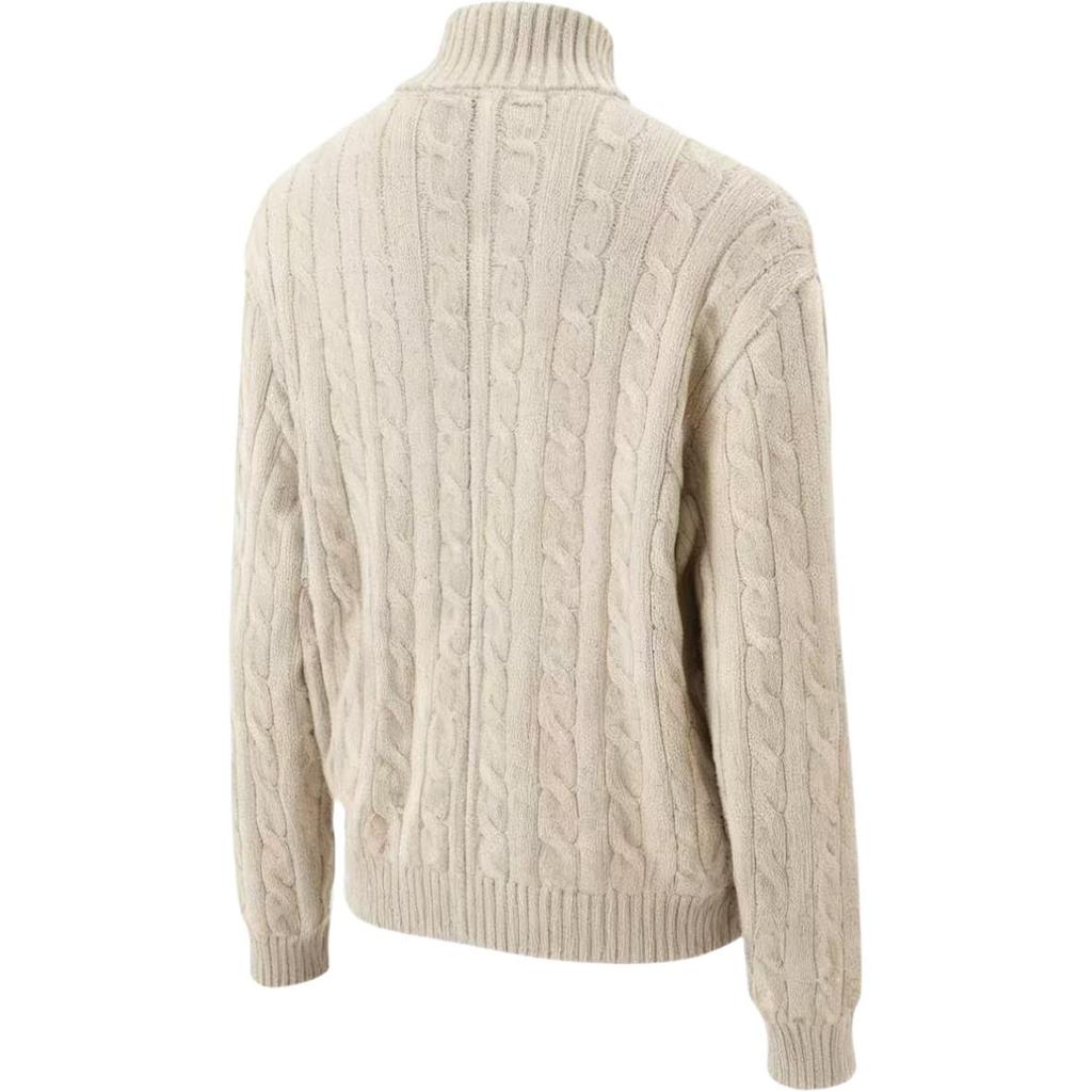 Polo Ralph Lauren Solid Color Zip Collar Logo Embroidered Long Sleeve Cable Knit Sweater Men Sweater 710904969-002