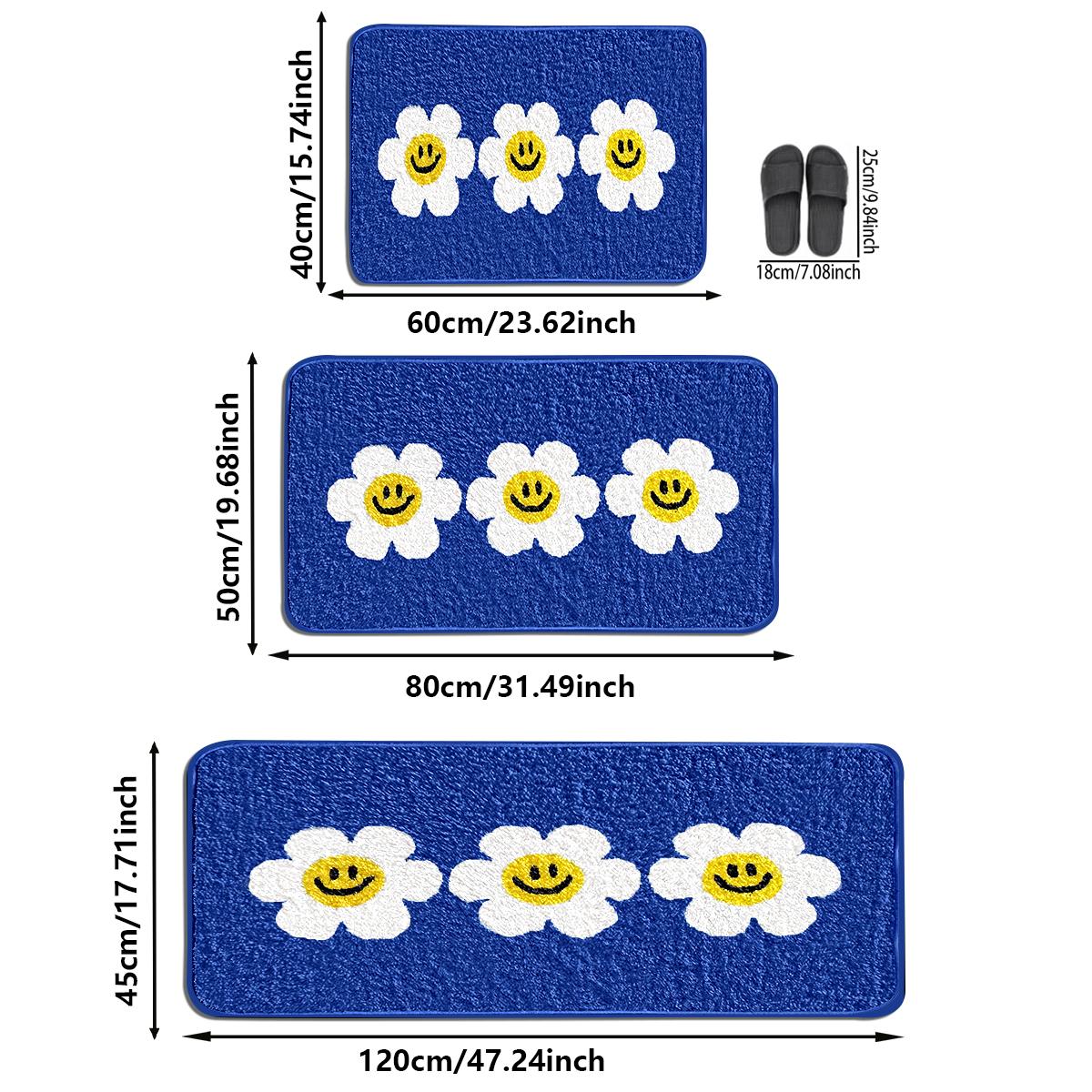 

A smiling face flower pattern imitating cashmere for home decoration and household carpets suitable for various scenes, etc 40x60cm синий