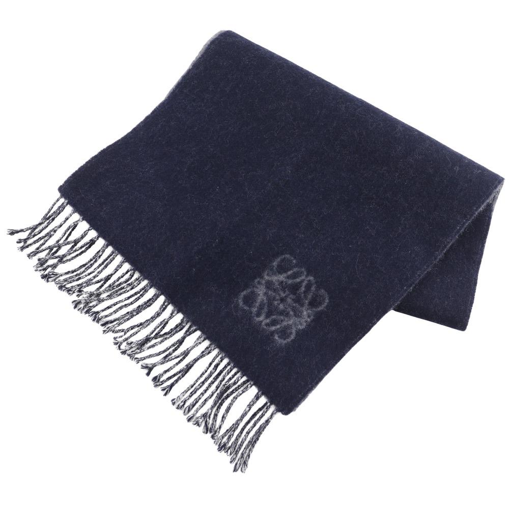 

LOEWE anagram Scarf By color Navy / Gray wool unisex Used
