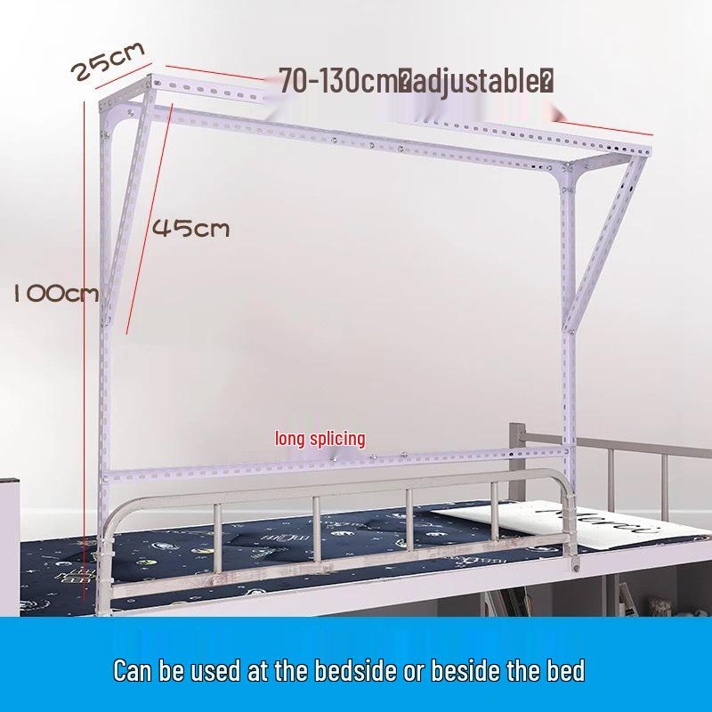 Durable Dorm Bunk Bed Hanger: Xiaohongshu Style Adjustable Clothes Rack with Bedside Storage