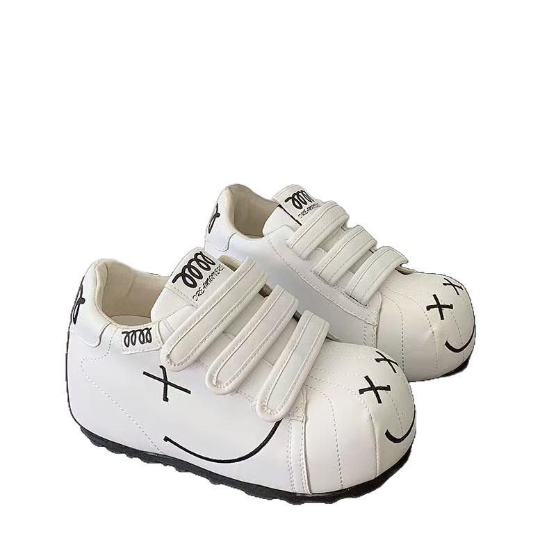 Ugly Cute Big Head New Velcro Versatile Sports Little White Shoes Casual Board Shoes Inner Height Increase Bread Shoes Women