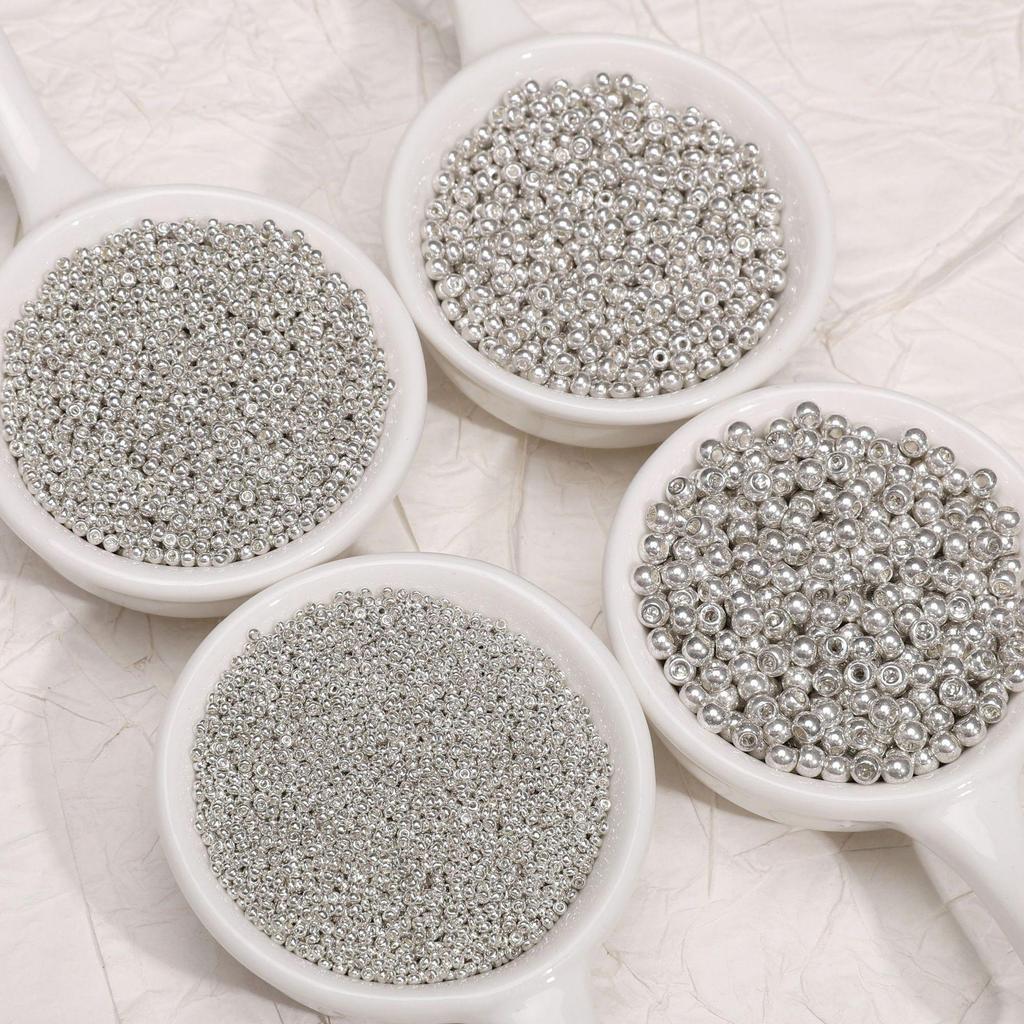 Hochwertige galvanisierte Gold Silber Rocailles (1,5-4mm) für DIY-Quasten, Haarnadeln, Armbänder und Schmuck