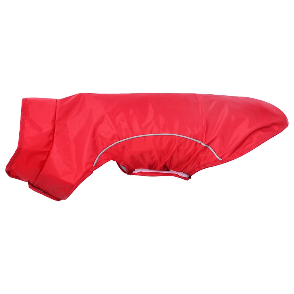 Dog Raincoat with Reflective Strips Polyester Red Size S
