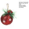 Glitter Christmas Ball Ornament Sequins Foam Ball Ornaments with Berry Pinecones Christmas Tree Hanging Decorations for Holiday Home Party Decor