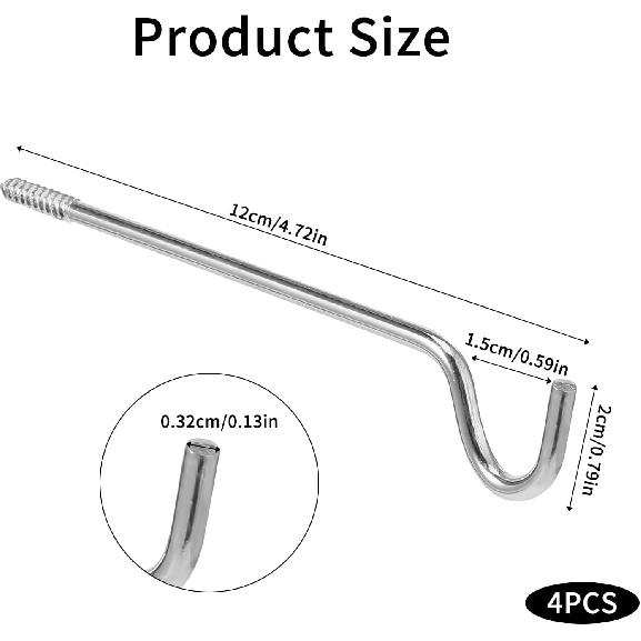 4 Pcs Single Curtain Rod Support, Curtain Rod Bracket Metal Curtain Rod Support Hanger Without Screws for Curtain Rod