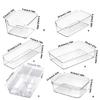 Clear Drawer Organiser Trays Set Desk Drawer Dividers Bathroom and Dresser Drawer Storage Bins Set For Kitchen Office