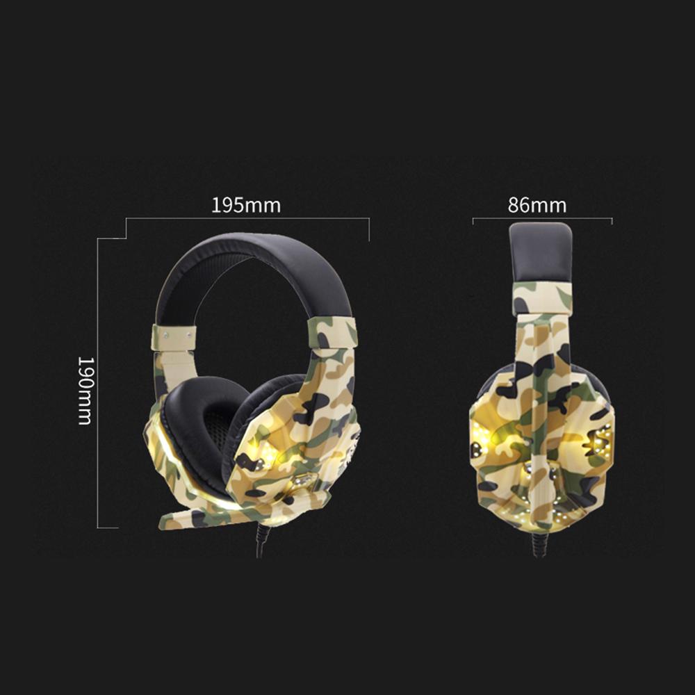 SY830MV Gaming Headset 3.5mm Wired Over Ear Headphones Noise Canceling E Sport Earphone with Mic LED Light AUX+USB for