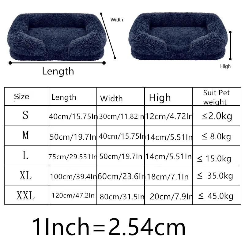 Grand lit pour chien en peluche pour animal de compagnie, coussin épais d'hiver, lit de couchage pour chien, canapé amovible, petit et grand chien