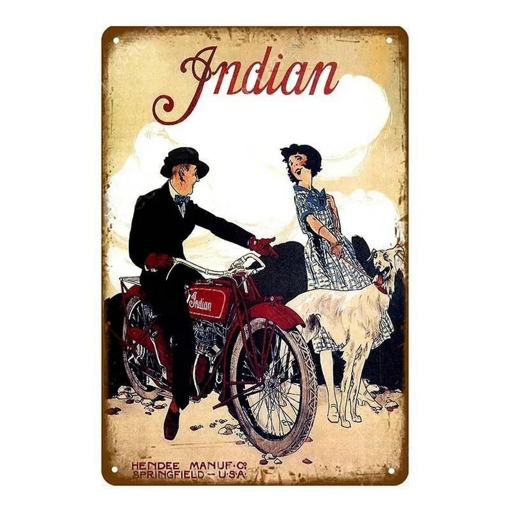 Plaque Metal Tin Signs Old Motorcycles Wall Decoration Vintage Art Posters Iron Painting for Man Cave Home Cafe Garden Club Bar