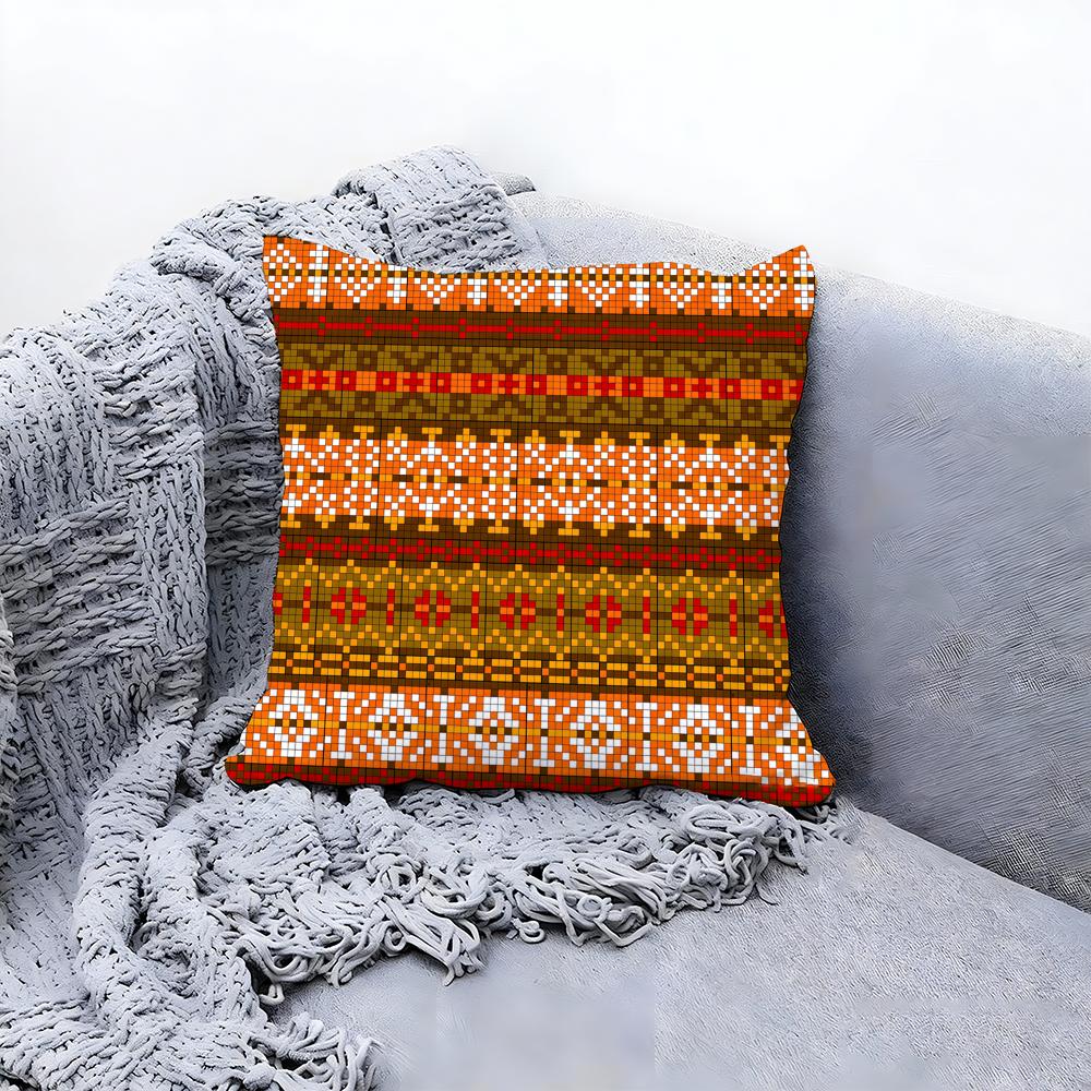 Warm Fair Isle Pattern Knit Cushion Cover Premium Comfort Reversible Pillow Cove Two in One Design for Any Room Car Interior