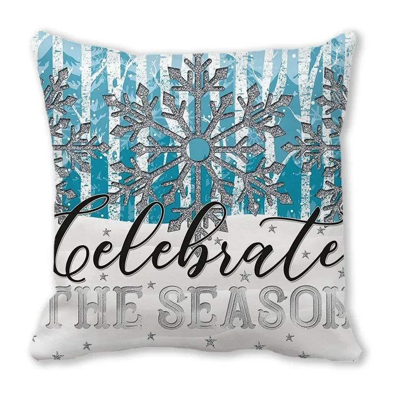 Christmas Themed Pillowcases Car Accessories Office Santa Claus Living Room Sofa Home Pillowcases