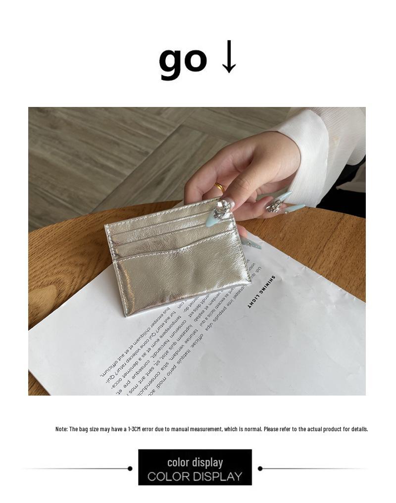 Exquisite Ladies' Crackle Leather Ultra-Thin Card Holder – Cute, High-End Mini Case for Cards and Driver's License