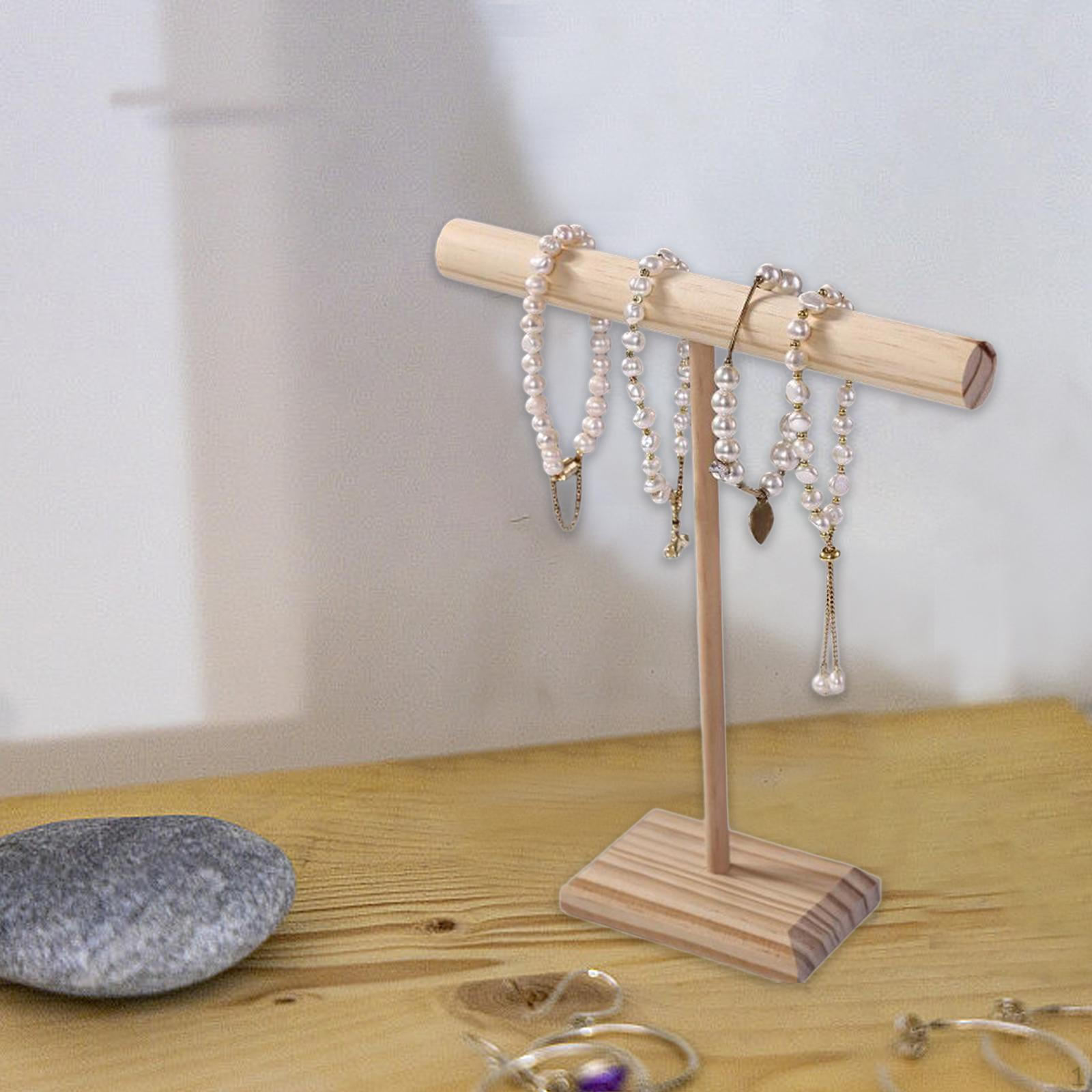 

Подставка для ювелирных изделий в форме буквы Т, держатель для дисплея, деревянный, портативный, устойчивый, настольный M