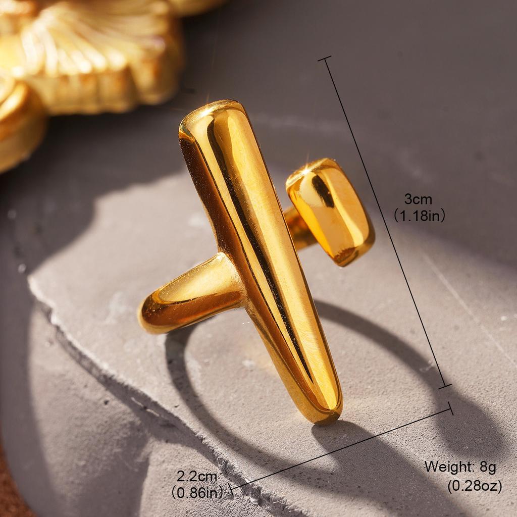 Cold wind fashion stainless steel European and American ring temperament line high-end sense gold hand jewelry