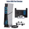 Ventilador de refrigeración mejorado y silencioso para consola PS5 Slim(Digital/Disco) Sistema de refrigeración eficiente con luces LED para Playstation 5 Slim