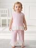 Summer Countryside Style Infant Baby Girls Clothing Set Sleeveless Top with Plaid Long Pants Retro Lace Butterfly Two Piece Outfit