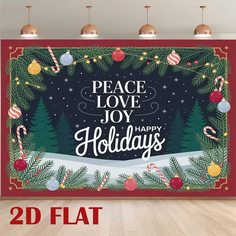 2D Peace Love Joy Winter Holiday Photography Backdrop 47.2x31.5inch/120*80cm