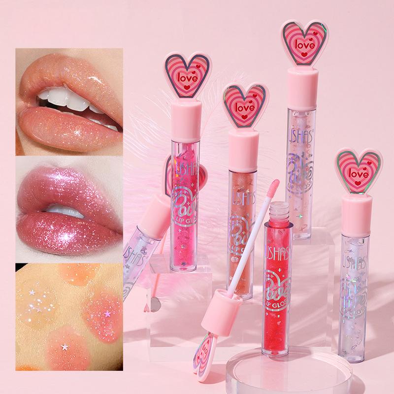 6-color liquid matte lip gloss, heart-shaped mirror surface, water luster, red lips, sweet and plump lips, shiny and lustrous