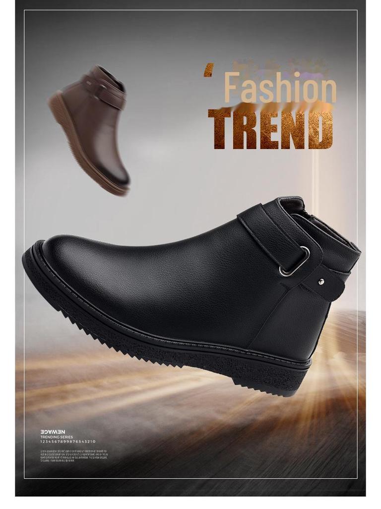 2024 Winter Men's Retro Martin Boots with Warm Velvet Lining