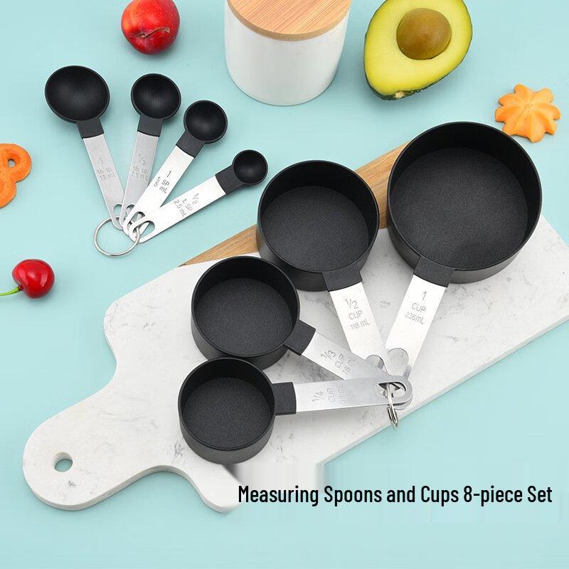 Utor Stainless Steel Handle Plastic Measuring Cups and Spoons Set