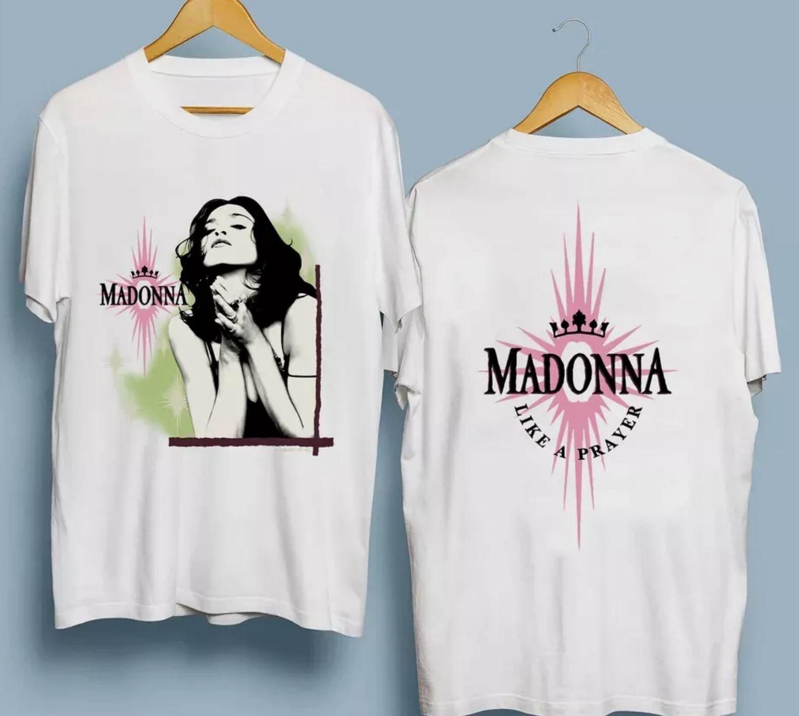 1989 Madonna Queen of Pop Like a Prayer White T-Shirt XL