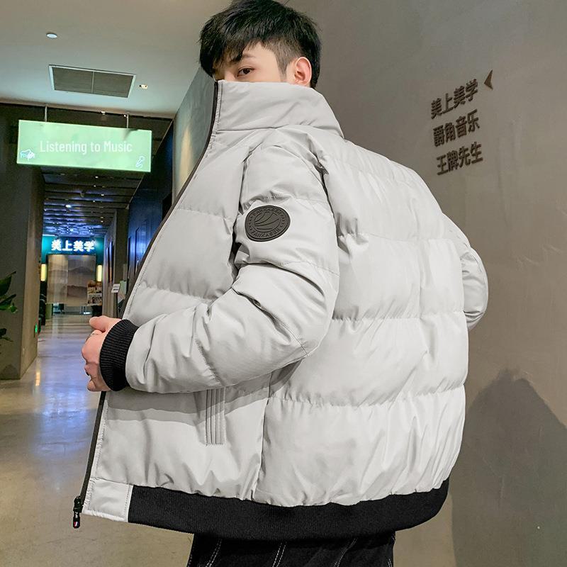 Herren Winter Warme Daunen Baumwolle Stehkragen Jacke, Neuer Trendiger Koreanischer Stil.