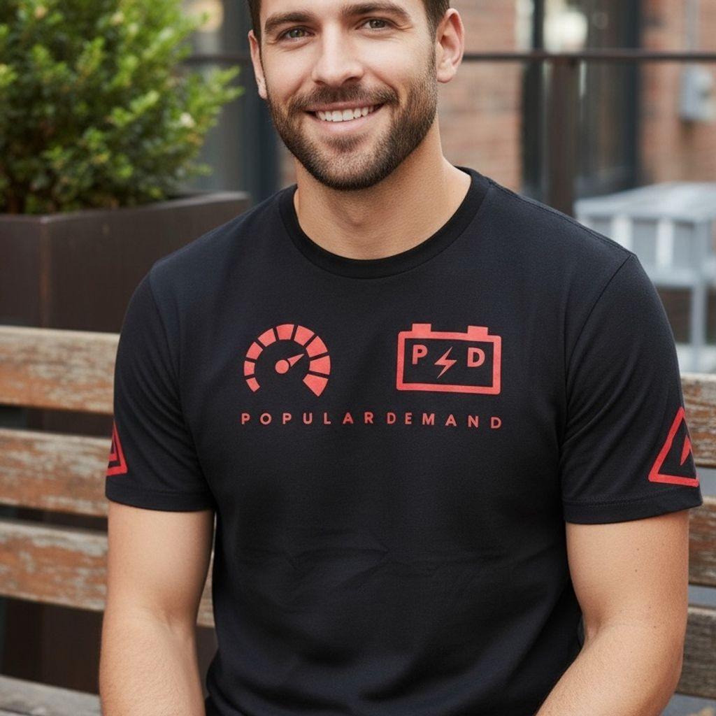 Popular Demand Men s Black Graphic Tee Size L Streetwear Limited Edition Large XL