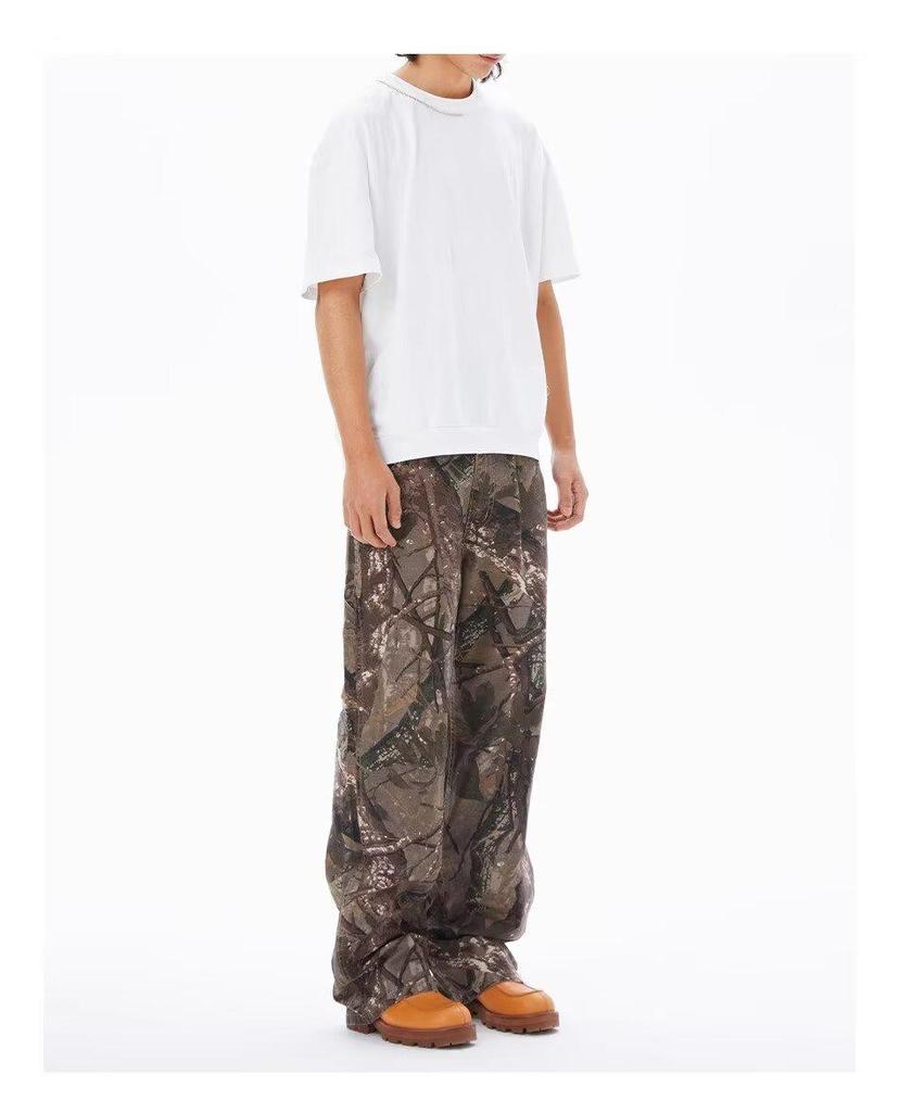 Mars Camo Distressed Cargo Pants: Unisex, Loose-Fit, Outdoor Casual Trousers