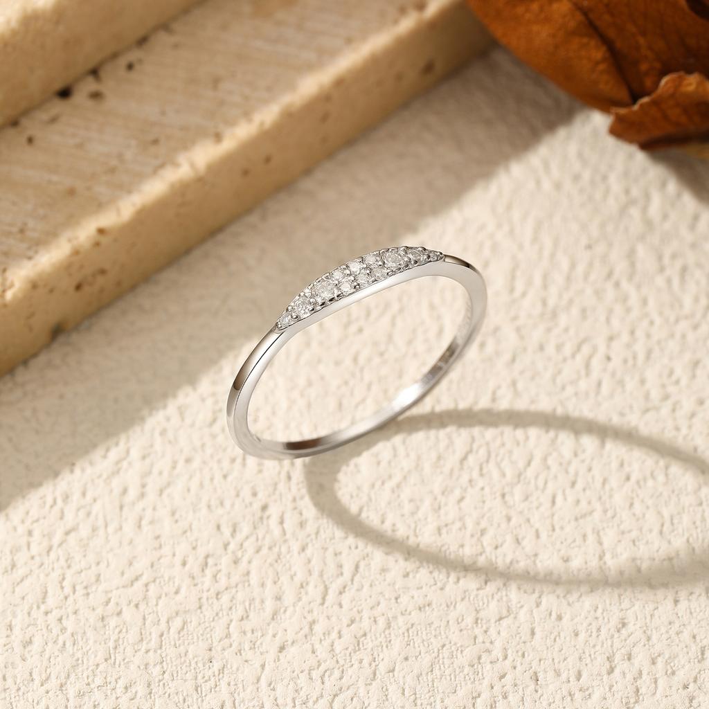 MODIAN D Moissanite Rings 925 Silver Classic Geometric Stackable Lab Diamond Finger Ring For Women Fine Jewelry