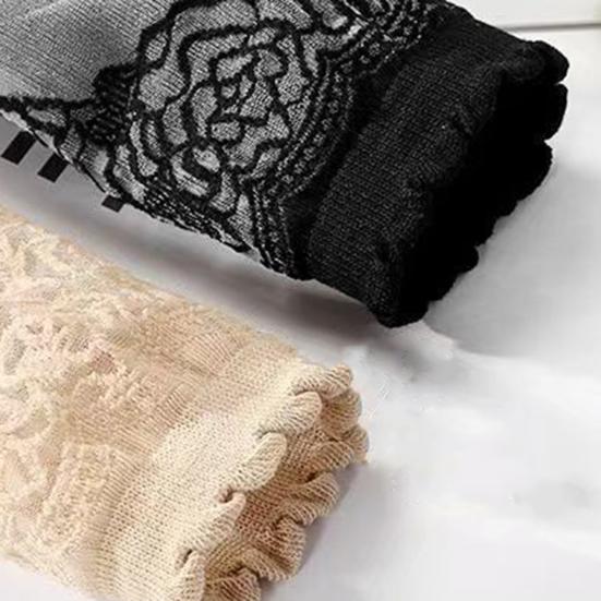 5 Pairs Lace Ankle Socks for Women Summer Sheer Mesh Socks Transparent Thin Floral Lace Ruffle Socks