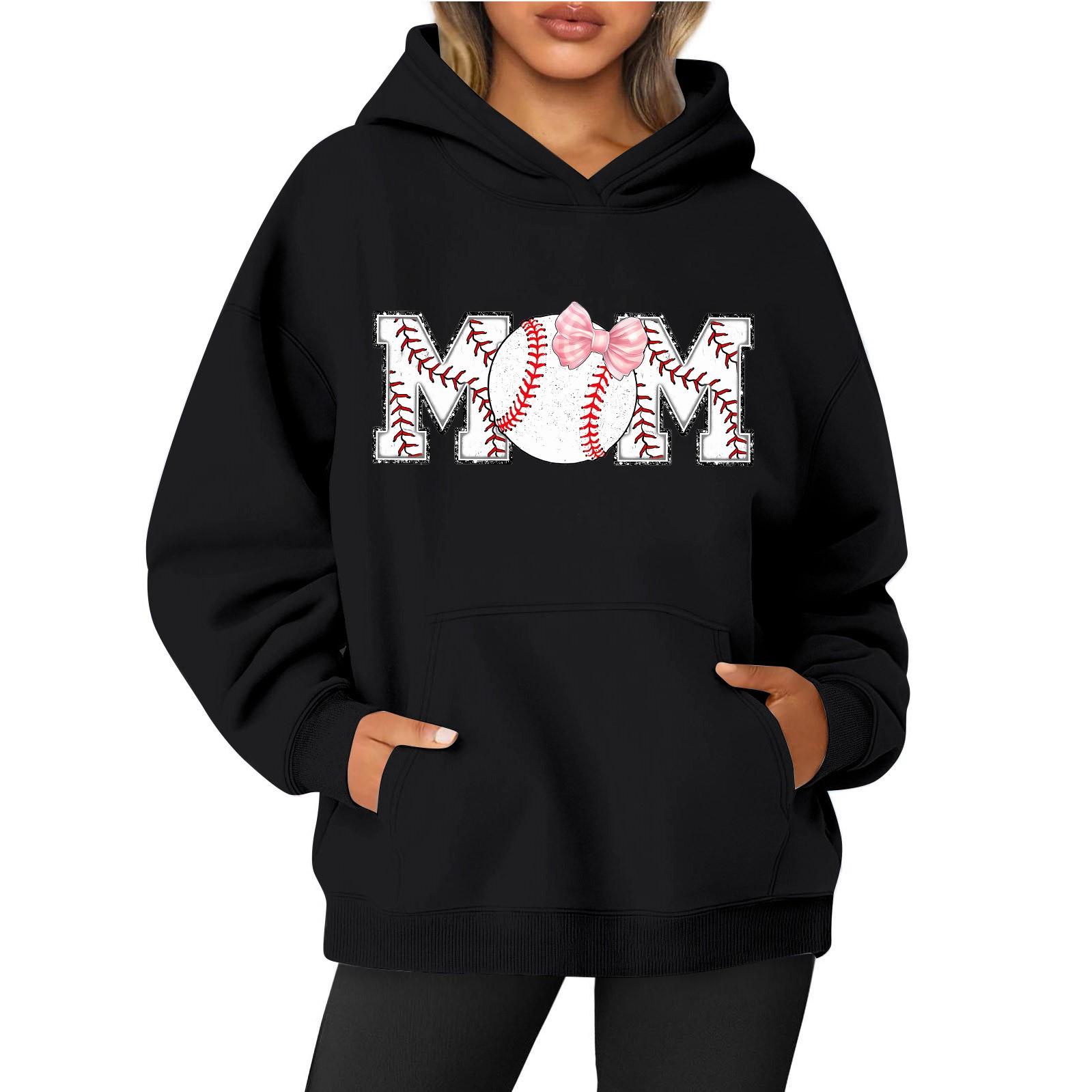 

Женская толстовка с круглым вырезом и длинным рукавом с бейсбольным принтом L чёрный