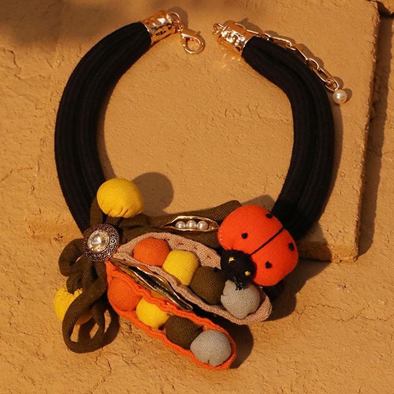 Statement Necklace with Ladybug Design for Women Trendy Wedding Party Jewelry