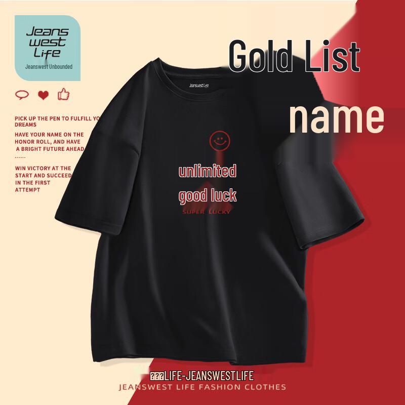 Jeanswest Life Men s Loose Fit Combed Cotton Short Sleeve T-Shirt with Good Luck Print XL