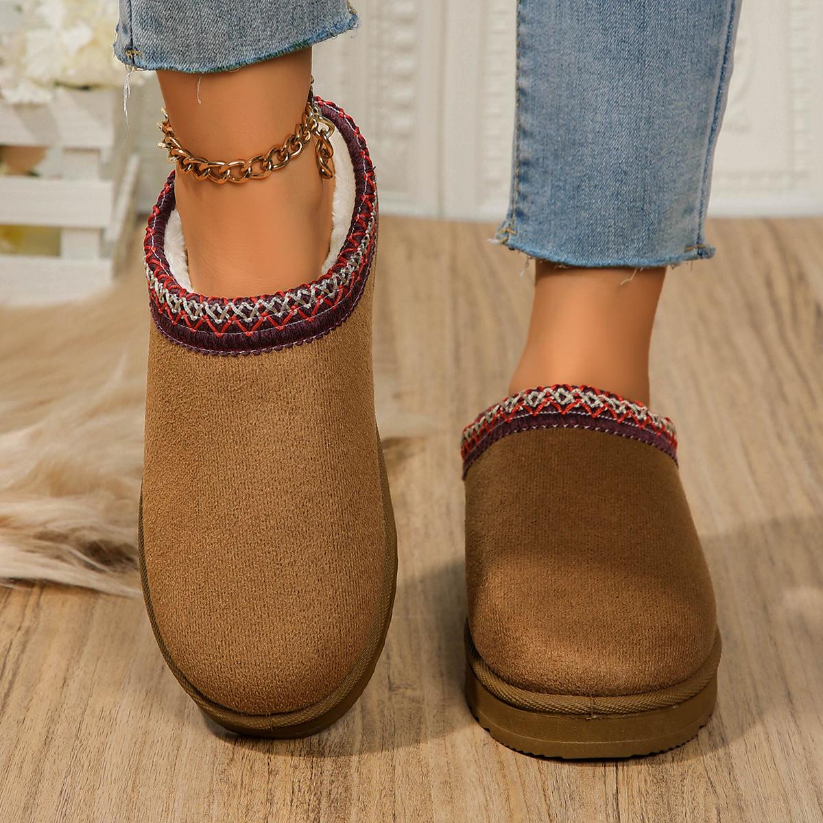 Модные зимние сапоги женские зимние новые кашемировые теплые толстые подошвы без каблука — фото 3