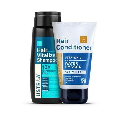 Wash & Care Combo - Hair Vitalizer Shampoo - 250ml - Power of 26 Nutrients | Biotin | No SLS & Daily Use Hair Conditioner - 100g