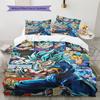 Juego de Ropa de Cama con Estampado de Dibujos Animados Colcha Funda de Colcha Funda de Almohada Decoración del Hogar Regalo de Cumpleaños (1 * funda nórdica + 2 * fundas de almohada, sin núcleo)